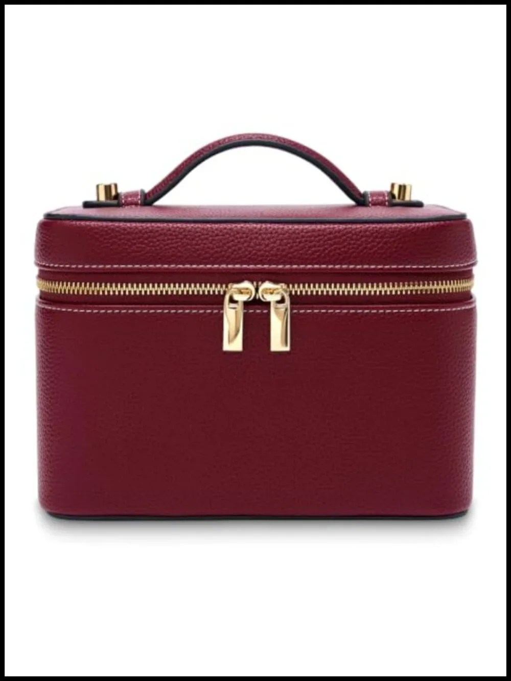 Hard Shell Faux Leather Makeup Bag Travel Cosmetic Organizer Case